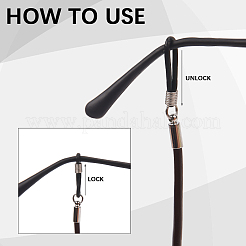 Tour de cou en cuir de vache pour lunettes&nbsp;AJEW-WH20033-113B-01