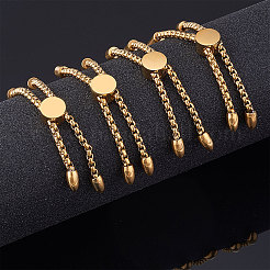 Fabrication de bracelet coulissant en acier inoxydable / bracelet bolo&nbsp;MAK-CJ0002-03G