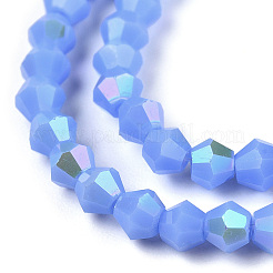 Brins de perles de verre galvanisées de couleur unie opaque&nbsp;LS-EGLA-A039-P2mm-L19