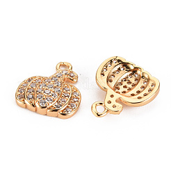 Ciondoli in ottone con micro pavé di zirconi cubici a tema autunnale&nbsp;KK-S360-138B-NF