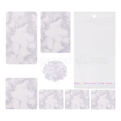 80 pz. 4 carte espositive per orecchini con motivo marmorizzato in cartone&nbsp;CDIS-YS0001-02