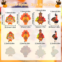 16 Stück 4 Stile Thanksgiving Day undurchsichtige Acrylanhänger&nbsp;SACR-SC0001-18