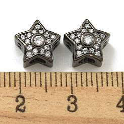 Placcatura a cremagliera in ottone micro pavé di perle di zirconi trasparenti&nbsp;KK-A220-04B