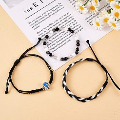 Gewachste Polyester-String geflochtene Kordel-Armbänder-Set&nbsp;BJEW-SW00032-01
