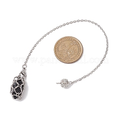 304 Edelstahl Kette Makramee Beutel leerer Steinhalter Wünschelrutenpendel&nbsp;PALLOY-JF02877-01
