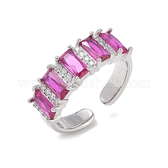 Offene Manschettenringe aus Messing mit Mikropavé und Zirkonia für Damen&nbsp;RJEW-L343-16P-02