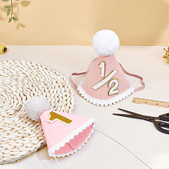 2 stücke 2 arten wollfilz kinder geburtstag hut für ein jahr alt&nbsp;AJEW-BC0010-31