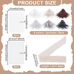 6 Stück 6 Farben Weihnachten 60% Faser und 40% Polyester Wollstoff&nbsp;AJEW-NB0006-74