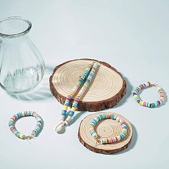 Flache runde handgemachte Polymer Clay Perle Spacer&nbsp;LS-CLAY-R067-3.0mm-04