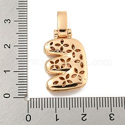Pendenti in zirconi cubici trasparenti in micro pavè di ottone&nbsp;KK-B099-01G-E