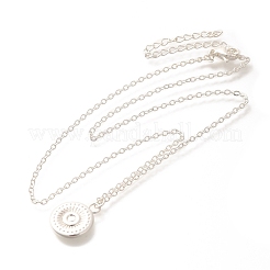Collane a catena con ciondolo a moneta rotonda piatta in acciaio inossidabile 304 per donna&nbsp;STAS-Z108-02S-01