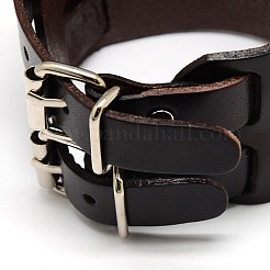 Trendigen Retro Unisex-Punk-Rock-Stil breite Lederband Armband Armbänder&nbsp;BJEW-L277-M