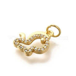 Porte micro ouvrent pendentifs zircone cubique en laiton de placage&nbsp;KK-H508-28G-08