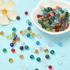 200 Stück facettierte Unterlegscheibe transparente Glasperlen&nbsp;GLAA-YW0001-83