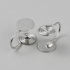 Ohrklemmen aus Messing mit Spiralpolster&nbsp;LS-EJEW-WH0033-23P