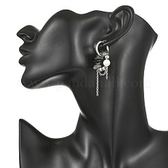 Boucles d'oreilles pendantes en éclats de pierre œil d'aigle naturelle&nbsp;EJEW-TA00817-04
