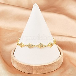 Feuermessing-Mikropflaster-Gliederkettenarmbänder mit klarem Zirkonia für Damen&nbsp;BJEW-A090-05G