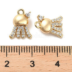 Latón micro pavimenta claro cubic zirconia encantos&nbsp;KK-C054-07G