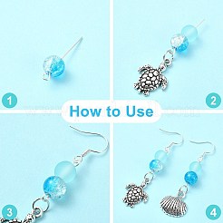 DIY-Set zur Herstellung baumelnder Ohrringe aus Legierung mit Meerestieren&nbsp;DIY-YW0009-52