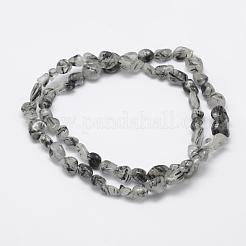 Naturale nero rutilato perle di quarzo fili&nbsp;G-F521-31