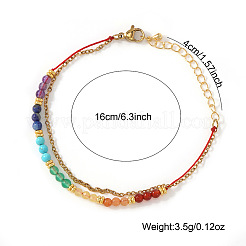 Doppellagige Armbänder mit 7 Chakra-Perlen aus synthetischem Türkis&nbsp;CC9331-1