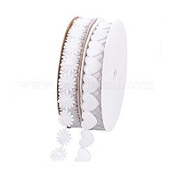 2 rouleau de ruban de dentelle en polyester 2 styles cœur et fleur&nbsp;OCOR-PH0004-66A