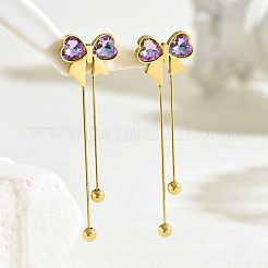 Pendientes de borla con lazo de acero inoxidable 201 de moda&nbsp;AO5773-1