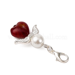 Corazón ángel vidrio colgante decoración&nbsp;HJEW-JM03804