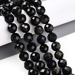Natürliche goldenen Glanz Obsidian Perlen Stränge&nbsp;G-S345-10mm-20