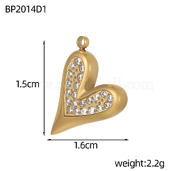 Pendentifs en acier inoxydable 304 pour la Saint-Valentin&nbsp;STAS-OY019-84G