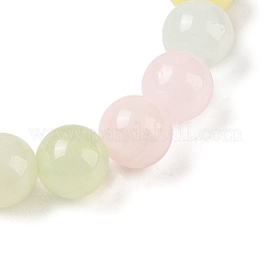 Natürliche grüne Jade (gefärbt) runde Perlen Stretch-Armbänder&nbsp;G-U005-01B-02