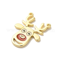 Colgantes navideños de latón esmaltado&nbsp;KK-P278-01C-G