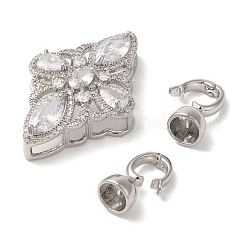 Messing Micro Pave klare Zirkonia Falte über Verschlüsse&nbsp;KK-A227-03P