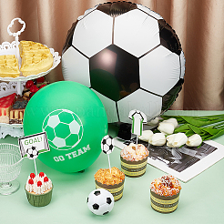 Fußball-Kuchenaufsätze aus Papier&nbsp;AJEW-SC0002-75