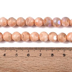Perles de verre opaque électroplaquées teintées à effet ombré&nbsp;EGLA-Q130-01A-18