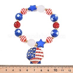 Armbänder aus elastischen Harzperlen mit Aufdruck zum Unabhängigkeitstag für Damen&nbsp;RE-CBA6B51-02