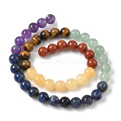 Perles de chakra naturelles en jaspe rouge&nbsp;X-G-NH0002-E02-8mm