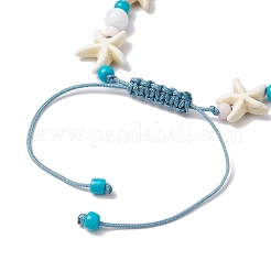 Set di braccialetti con perline intrecciate turchesi sintetiche 3 pz 3 stili stelle marine e tartarughe&nbsp;BJEW-JB10348