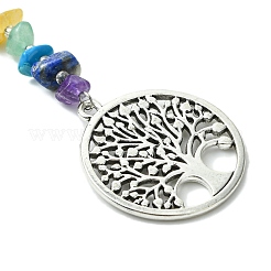Porte-clés arbre de vie en alliage de style tibétain&nbsp;KEYC-UN0001-21