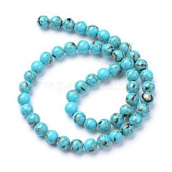 Turquoise synthétique et brins de perles de coquillage&nbsp;G-S212-8mm-03
