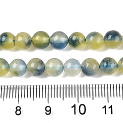 Teñidos naturales blancas abalorios de jade hebras&nbsp;G-T138-6mm-210-27