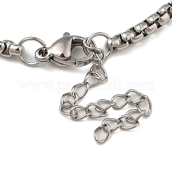 201 bracelets en chaîne pop-corn en acier inoxydable pour femmes&nbsp;BJEW-M044-02P