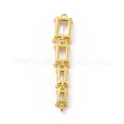 Breloques de connecteur en laiton pavé de zircone cubique&nbsp;KK-G458-01G-05