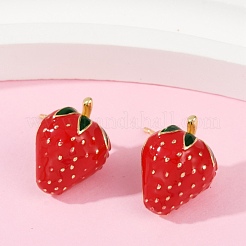 Boucles d'oreille en laiton émaillé&nbsp;EJEW-F895-24B-G