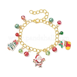 3 Stück 3 Farben Weihnachtslegierung Emaille Charm Armbänder&nbsp;BJEW-JB12076