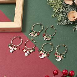 3 Paar baumelnde Ohrstecker aus Emaille mit 3 Stilen: Weihnachten&nbsp;EJEW-TA00221