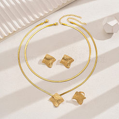 Edelstahl-Rhombus-Ohrringe & Halsketten & Ringe-Sets für Damen&nbsp;IX6461