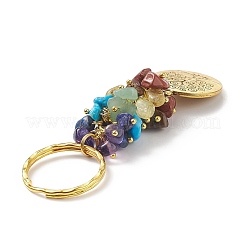 5 porte-clés pendentif en pierre précieuse naturelle chakra&nbsp;KEYC-JKC00414