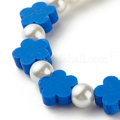 Bracciale elasticizzato con perline di fiori per bambini&nbsp;BJEW-JB07188
