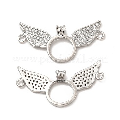 Dijes de conector de circonio cúbico transparente con micro pavé de latón&nbsp;KK-E068-VB068